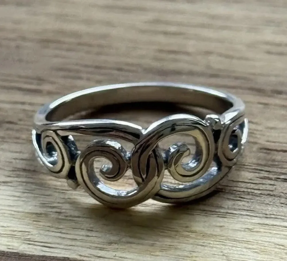 James Avery Retired Sterling Silver Swirl Gentle Waves Ring Size 9